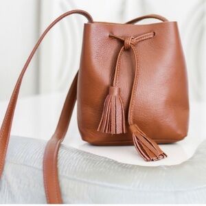 Shaffer LA Greta Leather Drawstring Bucket Bag